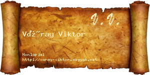 Váray Viktor névjegykártya