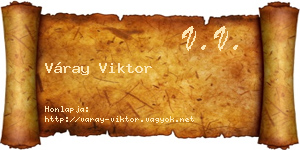 Váray Viktor névjegykártya